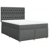Image de vidaXL Lit boxspring avec matelas gris foncé 140x200 cm Tissu