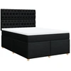 Image de vidaXL Lit boxspring avec matelas noir 140x200 cm Tissu