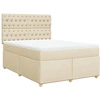 Image de vidaXL Lit boxspring avec matelas Crème 140x200 cm Tissu