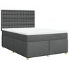 Image de vidaXL Lit boxspring avec matelas gris foncé 140x200 cm Tissu
