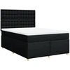 Image de vidaXL Lit boxspring avec matelas noir 140x200 cm Tissu