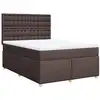 Image de vidaXL Lit boxspring avec matelas Marron foncé 140x200 cm Tissu