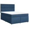 Image de vidaXL Lit boxspring avec matelas bleu 140x200 cm Tissu