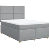 Image de vidaXL Lit boxspring avec matelas gris clair 160x200 cm Tissu