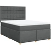 Image de vidaXL Lit boxspring avec matelas gris foncé 160x200 cm Tissu