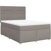 Image de vidaXL Lit boxspring avec matelas Taupe 160x200 cm Tissu