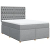 Image de vidaXL Lit boxspring avec matelas gris clair 160x200 cm Tissu