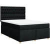 Image de vidaXL Lit boxspring avec matelas noir 160x200 cm Tissu