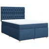 Image de vidaXL Lit boxspring avec matelas bleu 160x200 cm Tissu