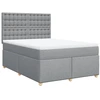 Image de vidaXL Lit boxspring avec matelas gris clair 160x200 cm Tissu