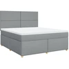 Image de vidaXL Lit boxspring avec matelas gris clair 180x200 cm Tissu