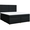 Image de vidaXL Lit boxspring avec matelas noir 180x200 cm Tissu