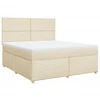 Image de vidaXL Lit boxspring avec matelas Crème 180x200 cm Tissu