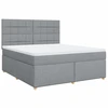 Image de vidaXL Lit boxspring avec matelas gris clair 180x200 cm Tissu