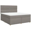 Image de vidaXL Lit boxspring avec matelas Taupe 180x200 cm Tissu