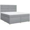 Image de vidaXL Lit boxspring avec matelas gris clair 180x200 cm Tissu