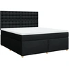 Image de vidaXL Lit boxspring avec matelas noir 180x200 cm Tissu