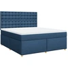 Image de vidaXL Lit boxspring avec matelas bleu 180x200 cm Tissu
