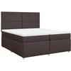 Image de vidaXL Lit boxspring avec matelas brun foncé 200x200 cm Tissu