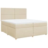Image de vidaXL Lit boxspring avec matelas Crème 200x200 cm Tissu