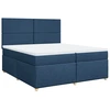 Image de vidaXL Lit boxspring avec matelas bleu 200x200 cm Tissu