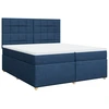 Image de vidaXL Lit boxspring avec matelas bleu 200x200 cm Tissu
