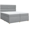 Image de vidaXL Lit boxspring avec matelas gris clair 200x200 cm Tissu