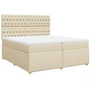 Image de vidaXL Lit boxspring avec matelas Crème 200x200 cm Tissu