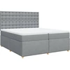 Image de vidaXL Lit boxspring avec matelas gris clair 200x200 cm Tissu