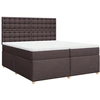Image de vidaXL Lit boxspring avec matelas brun foncé 200x200 cm Tissu