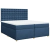 Image de vidaXL Lit boxspring avec matelas bleu 200x200 cm Tissu