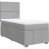 Image de vidaXL Lit boxspring avec matelas gris clair 80x200 cm Tissu