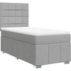 Image de vidaXL Lit boxspring avec matelas gris clair 80x200 cm Tissu