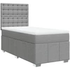 Image de vidaXL Lit boxspring avec matelas gris clair 80x200 cm Tissu