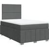 Image de vidaXL Lit boxspring avec matelas gris foncé 120x200 cm Tissu