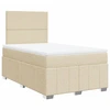 Image de vidaXL Lit Boxspring avec matelas Crème 120x200 cm Tissu