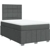 Image de vidaXL Lit boxspring avec matelas gris foncé 120x200 cm Tissu