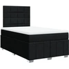 Image de vidaXL Lit boxspring avec matelas noir 120x200 cm Tissu