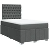 Image de vidaXL Lit boxspring avec matelas gris foncé 120x200 cm Tissu