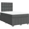 Image de vidaXL Lit boxspring avec matelas gris foncé 120x200 cm Tissu