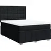 Image de vidaXL Lit boxspring avec matelas noir 140x190 cm Tissu
