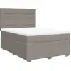 Image de vidaXL Lit boxspring avec matelas Taupe 140x190 cm Tissu