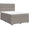 Image de vidaXL Lit boxspring avec matelas Taupe 140x190 cm Tissu