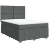 Image de vidaXL Lit boxspring avec matelas gris foncé 140x200 cm Tissu