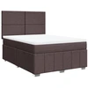 Image de vidaXL Lit boxspring avec matelas Marron foncé 140x200 cm Tissu