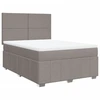 Image de vidaXL Lit boxspring avec matelas Taupe 140x200 cm Tissu