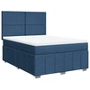 Image de vidaXL Lit boxspring avec matelas bleu 140x200 cm Tissu