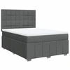 Image de vidaXL Lit boxspring avec matelas gris foncé 140x200 cm Tissu