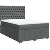 Image de vidaXL Lit boxspring avec matelas gris foncé 140x200 cm Tissu