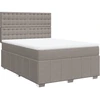 Image de vidaXL Lit boxspring avec matelas Taupe 140x200 cm Tissu